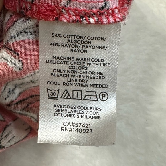 LOFT Red and White Boho Preppy Floral Tiered Ruffled Midi Dress with V-Neck - Picture 4 of 14